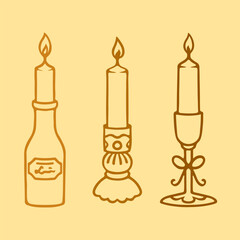 Line autumn set candle