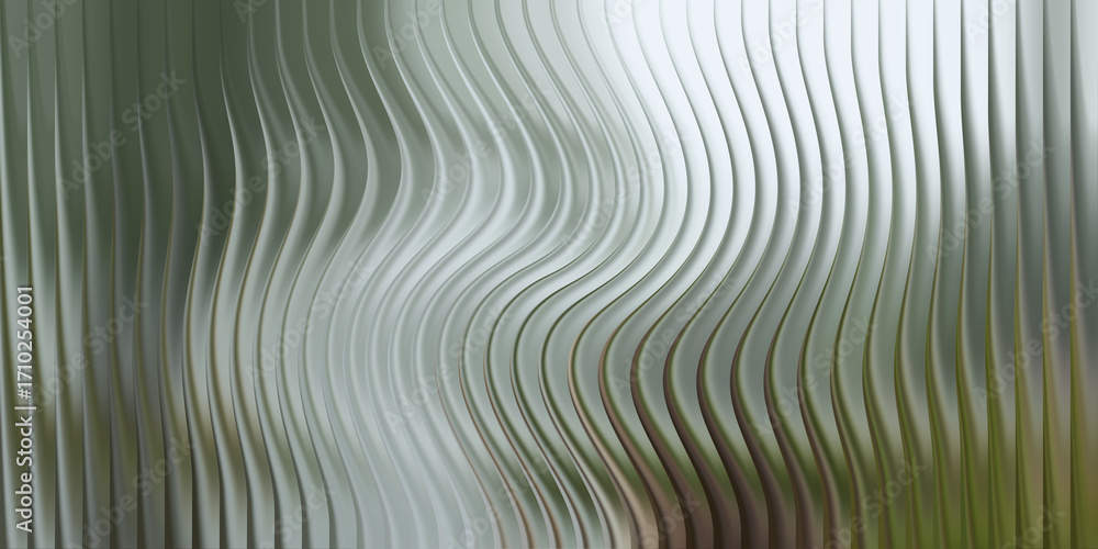 Poster abstract background with vertical wavy lines and silver gradient