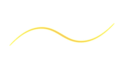A simple, fluid, golden yellow wavy line gracefully curves across a plain white background.
