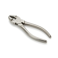 Obraz premium Silver Combination Pliers on White Background A Detailed Close-Up
