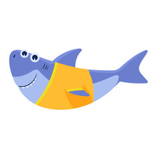 Baby shark icon cute cartoon design