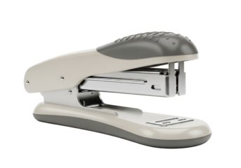 A modern desktop stapler in a clean office setting, ready for use on paperwork and documents