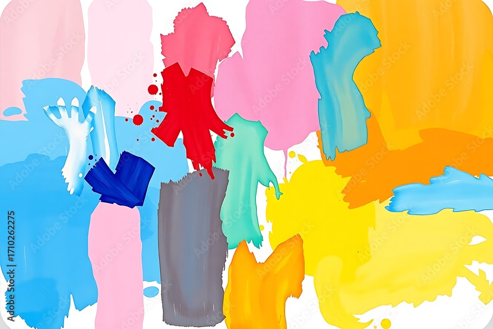 Poster generative ai abstract colorful paint splashes.