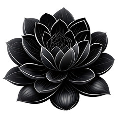 Dramatic black succulent plant with silver edges on white background