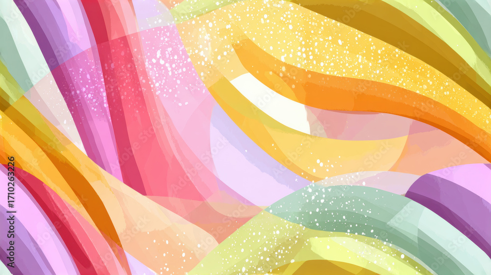 Aufkleber seamless abstract flower, vibrant abstract waves of color create a dynamic and fluid design, blendin
