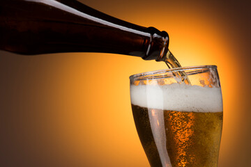 Beer Pouring from Beer Bottle