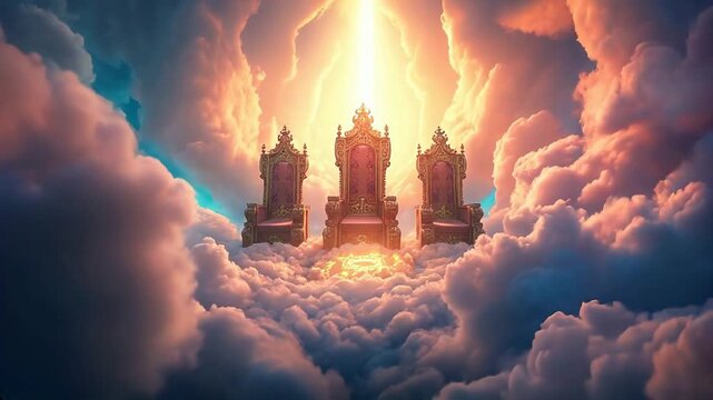 The 3 Heavenly Thrones representing The Triune God of The Holy Trinity