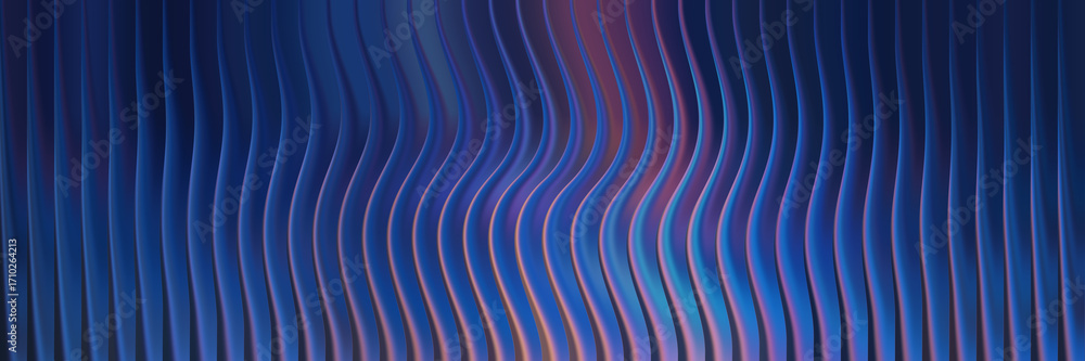 Aufkleber deep blue abstract background with wavy vertical lines and subtle colors