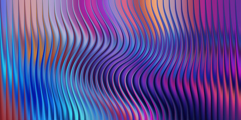 Abstract wavy colorful background with vertical lines and light