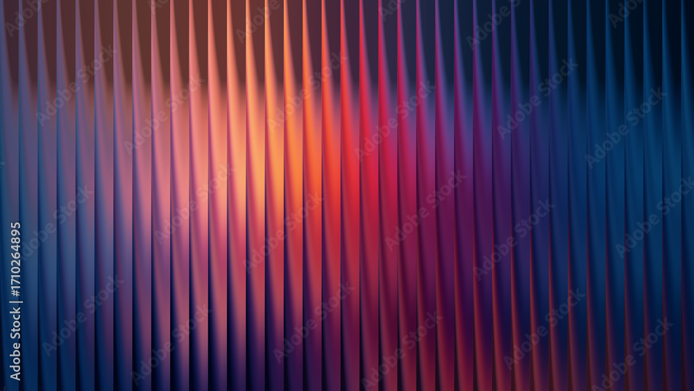 Poster abstract background with vertical wavy lines and cool colors