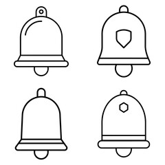 Notification Bell Vector Icon  Set – Social Media Alert