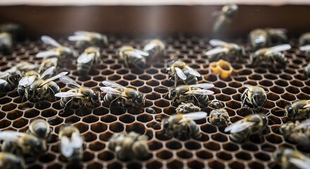 Honeybees on Honeycomb.