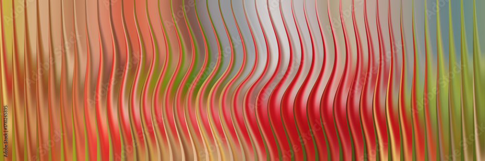 Aufkleber abstract pattern of vertical wavy lines with warm and cool color blend