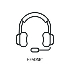 Headset thin line vector icons.
