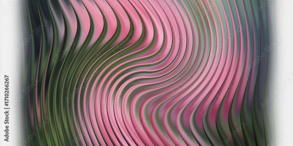 Aufkleber abstract pink and green wavy pattern with a soft gradient effect