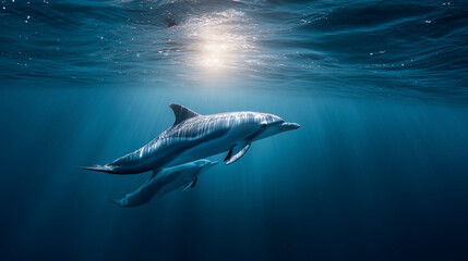 Fototapeta premium Dolphin Conservation and Marine Wildlife Awareness Concept
