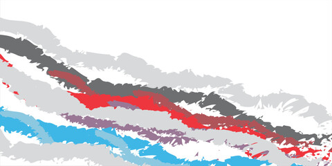 Colorful brush stroke texture with vintage Japanese sea wave pattern. Abstract art landscape banner design with watercolor texture vector.