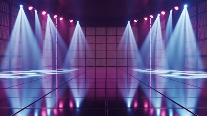 Dynamic stage lighting creates an electric atmosphere for a vibrant concert or performance, pulsing with energy and excitement.