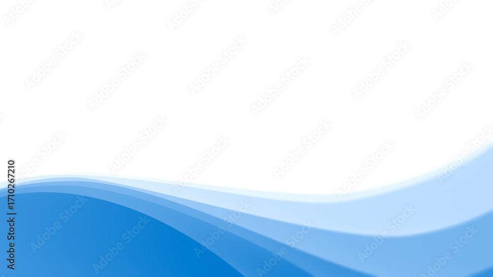 Poster ocean wave shape made of simple light blue and blue wavy lines on white. simple abstract blue backgr