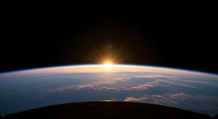 Earth Sunrise from Space Stunning View.