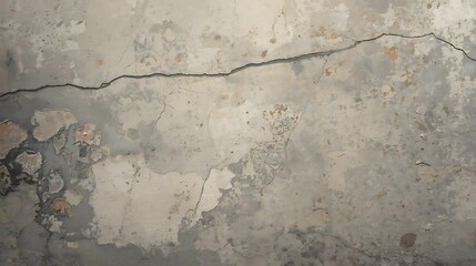 Obraz premium A close-up view of a cracked and stained concrete wall, showing signs of age and wear.