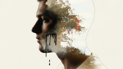 Watercolor painting with a fading silhouette and flickering candle flame creates a serene atmosphere in a soft, dreamy setting - Powered by Adobe