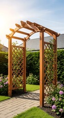Wooden Garden Archway Entrance.