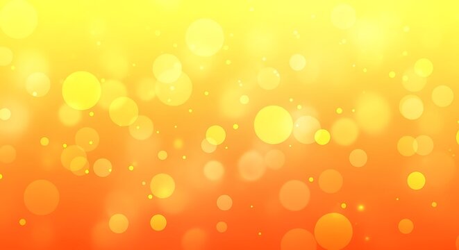 Abstract warm glowing bokeh lights background with yellow and orange gradient