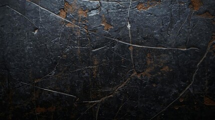 A close-up, textured view of a dark, rough surface with visible scratches and dirt.