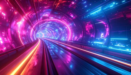 Futuristic neon tunnel (2)