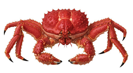 Isolated King crab, delicious seafood delicacy with hard shell and distinctive, spiky legs