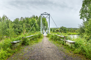 The Vekala suspension bridge in Finland