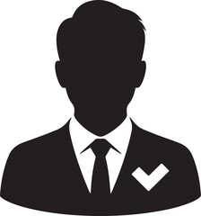 Businessman Silhouette With Check Mark Icon person