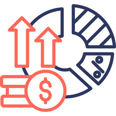 Fototapeta premium Profit Margin line color icon