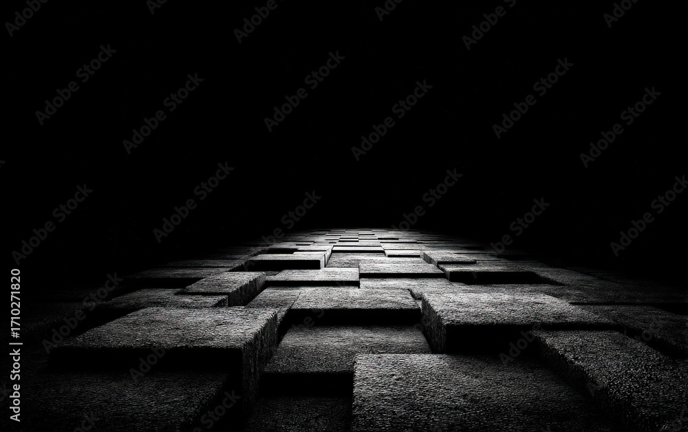 Poster dark and mysterious geometric pattern with a sense of depth
