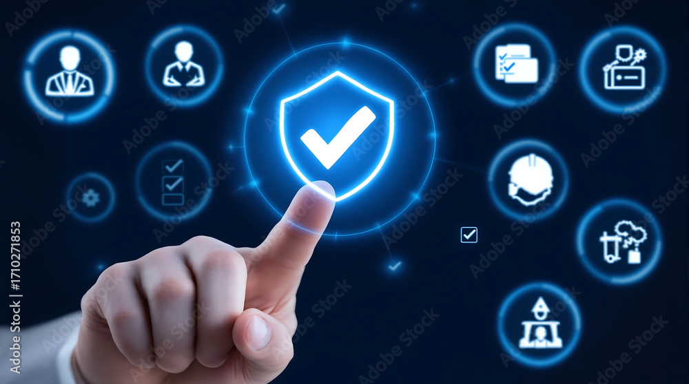 Poster cybersecurity solutions for business data protection and network security with compliance standards 