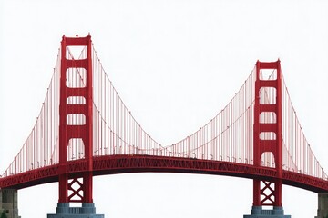 Fototapeta premium Full view of Golden Gate Bridge towers and roadway