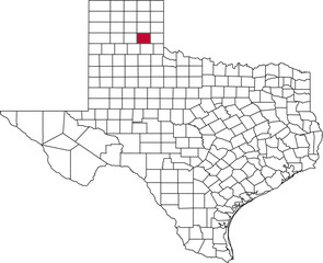 A vector map of Texas highlighting Donley County. Ideal for geographical studies, regional reports, and data visualization projects.

