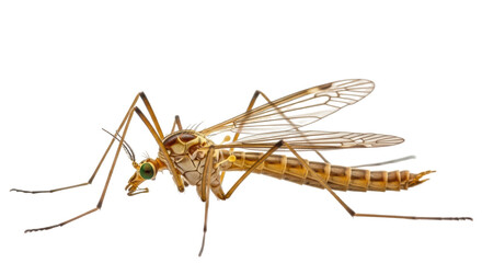 Isolated Crane fly close-up detailed macro arthropod insect wings long legs specimen © Sergiu