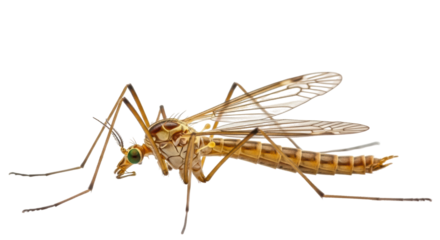 Isolated Crane fly close-up detailed macro arthropod insect wings long legs specimen