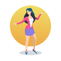 Woman character vector design. Create your own pose.

