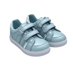 Adorable light blue baby sneakers with easy velcro straps, perfect for active toddlers learning to walk and explore their world with comfort and style.