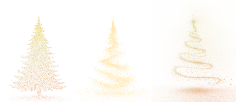 Christmas tree with fir branch and yellow forest drawing png.