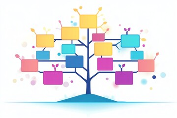 Leadership diagram flat design organizational growth theme animation colored pastel