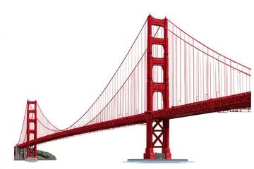 Obraz premium Golden Gate Bridge Full Span Illustration San Francisco