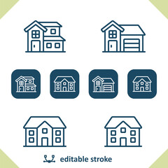 House Icons. Home, Building, Real Estate Icon