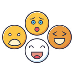 Emoji Reaction Face Vector Icon Set – Social Media Emotion