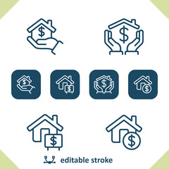Real Estate Icons. Price, Dollar, House, Home Icon