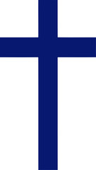 Naklejka premium graphic nordic cross symbol, bold blue on white, minimalist design for projects, isolated on transparent background