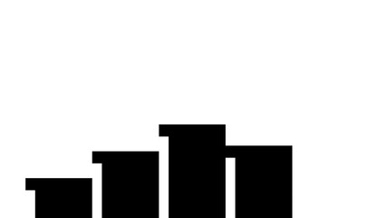 A minimalist staircase animation symbolizing growth, progress, and success, designed in a simple geometric bar shape for business and digital use. - Powered by Adobe